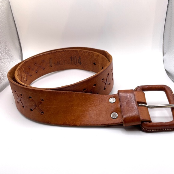 Leather Unisex Belt Made in Mexico Saddle Color Size 38 - Picture 1 of 8